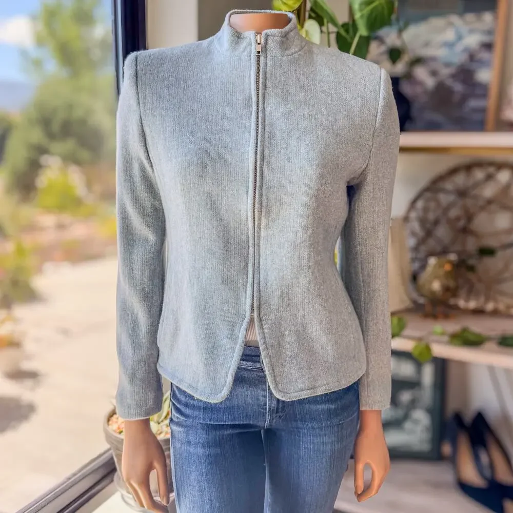 Jones New York Women's Light Gray Zip-Up Jacket - Picture 10 of 12